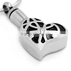 316l Hot Sell Stainless Urn Black Enamel Heart Ash Holder Serenity Prayer Gifts Unisex Style thumbnail-1