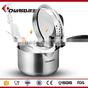 Classic Multi Nonstick Milk Pot Cookware, Hot Sale Clear Glass Stainless Steel Sauce Pan thumbnail-1