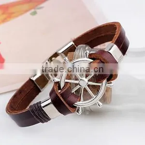 Factory Wholesale Rudder Leather Bracelet for Men/ thumbnail-4