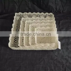 China Manufacturer 100% Crochet Cotton Food Tray thumbnail-6