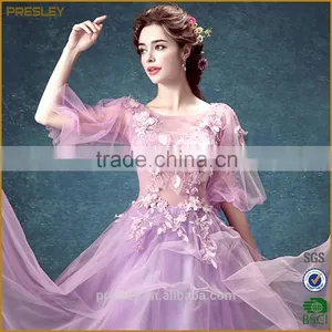 High Quality Tulle Sexy Evening Dress Crystal Beads Wedding Party Dress 2016 thumbnail-3