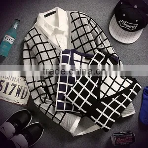 2015 Winter Men's V-neck Long-sleeved Show Thin Sweater Knit Cardigan for Korean Style Sweater thumbnail-1
