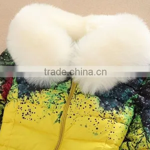 New Women's Coats Fur Collar Short Down Jacket Printed Cotton Women's Coat thumbnail-4