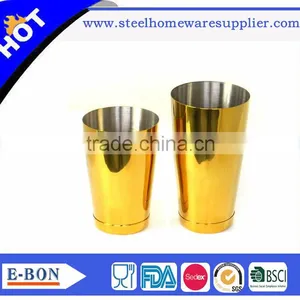 High Quality Stainless Steel Gold Plated 2pcs Boston Cocktail Shaker Set thumbnail-3