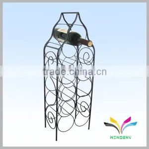4 Tier Black Flooring Collapsible Sturdy Wire Metal Display Rack for Wine Bottles thumbnail-5