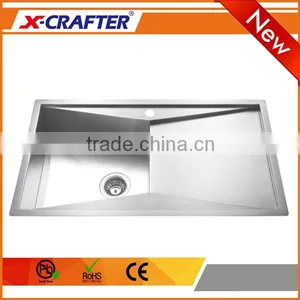 Brushed Surface Treatment Single Bowl Drainboard Stainless Steel Kitchen Sink With Competitive Price thumbnail-1