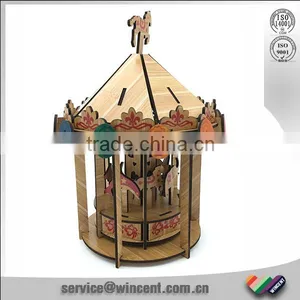 Moving Carousel Laser Cut Wooden Puzzle 3d thumbnail-1