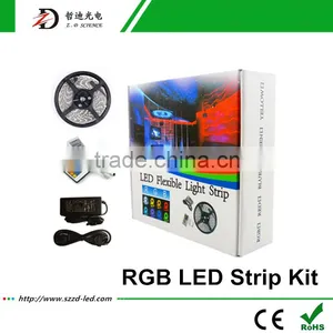 New Full Kit 5m/10M 5050 RGB LED Strip Light+Power Adapter+24 Key Remote China LED Strip Kit/set thumbnail-1