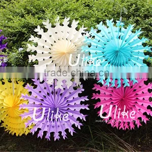 2013 New Party Tissue Honeycomb Fan Handheld Fan Paper Birthday Decoration Fan thumbnail-1