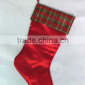 Scotish Check Cuff Satin Christmas Stocking thumbnail-1