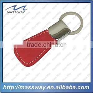 Handmade Decorative Blank Custom Red Leather Metal Key Chain thumbnail-1