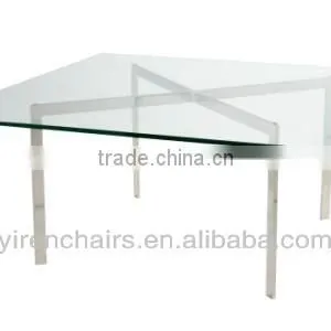 Living Room Furniture Square Top Glass Coffee Table/Furniture Living Room Glass Top With Metal Leg Table thumbnail-1