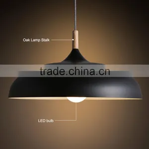 Oak Lamp Stalk Metal Lampshade Lamp Led Bulb Lighting Pendant Light thumbnail-6