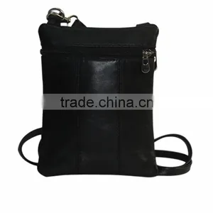 Black Leather Sling Bags for Men and Women Both Genuine Leather thumbnail-3