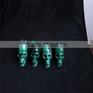Wholesale Natural Malachite Crystal Stone Skull Handmade Carving thumbnail-6