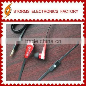 Tangle Free Flat Cable Earbud &earphone With Mic for Samsung thumbnail-1