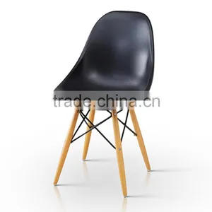 Designer Dining Side Wood Leg Replica ABS Plastic Chair thumbnail-1