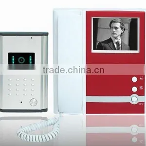 4 " TFT Color Eclectic Digital Control Apartment Wire ip Video Door Phone Intercome With Handset thumbnail-1