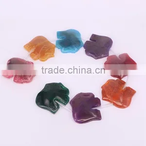 Full Strand Mix Color Elephant Shape Druzy Agate Stone Beads For Jewelry Making thumbnail-1