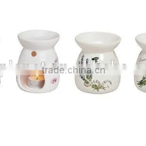 Wholesale White Ceramic Fragrance Oil Burner ,White Decal Ceramic Oil Burner thumbnail-3
