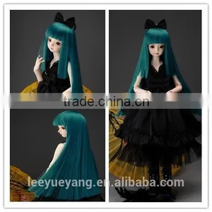New Style Long Dark Blue Straight 1/4 BJD Doll Wig thumbnail-1