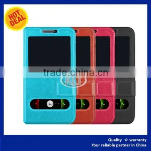 Manufacturer Leather Phone Case With Two Window Leather Cell Phone Case for ZTE , LG ,HTC thumbnail-1