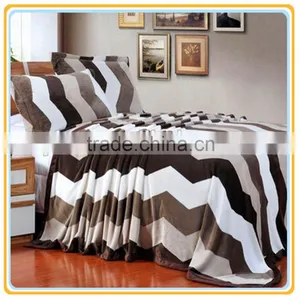 New Fashion Strip Pattern Flannle Fleece Bedding Set thumbnail-1
