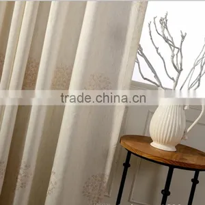 French Pleated Embroidery Woven Curtain Fabric for House Readymade Drape thumbnail-3