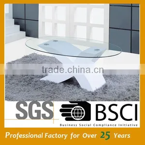 Round Shape Silver Glass Coffee Table JY-07 thumbnail-1