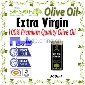 Premium Quality Extra Virgin Olive Oil. Pure Natural Olive Oil With ISO9001 Certification. 500 ml Metallic Tin thumbnail-2