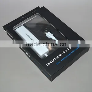With 3 Port USB2.0 HUB Mini USB Micro Usb Usb2.0 to Ethernet Ports 20cm Cable Rj45 Male Adapter Lan Card ,Chip: 88772C thumbnail-1