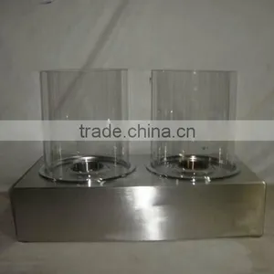 Stainless Steel Bio Fuel Fireplace With 2 Pcs Clear Borosilicate Glass Tube thumbnail-1
