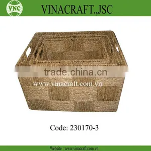 Wicker Towel Laundry Basket With Handles for Hotel thumbnail-1