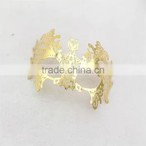 Masquerade Mask for Halloween Gold Metallic Mask With Diamond thumbnail-2