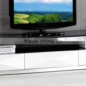 Hot Selling Royal Modern High Gloss Stainless Steel TV Stand/cabinet Design E018 thumbnail-1