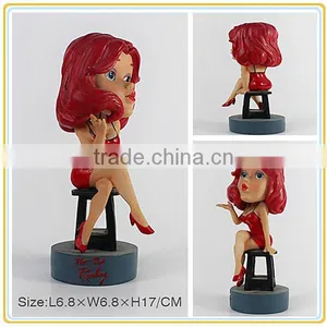 Hot Resin Sexy Women Statue, Mature Women in Red Dress Figurines, Fashion Women Figure Sculptures thumbnail-1