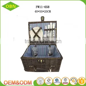 Cheap Wicker Wholesale Picnic Basket for 2 Person thumbnail-1