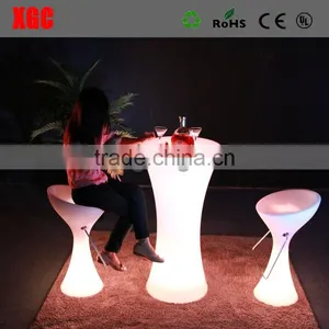 Glowing White Color Cocktail Table for Birthday Party thumbnail-1