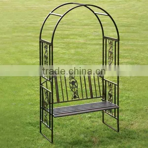 Wrought Iron Garden Arch & Bench thumbnail-1