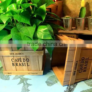 Wooden Flower Pot Double Lattice Handle Flower Pot thumbnail-5