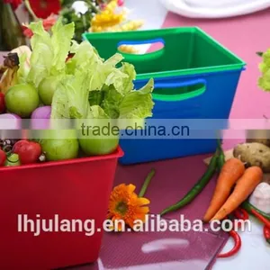 Wholesale Square Plastic Storage Basket With Handle/ Sundries Storage Basket With Handle thumbnail-4