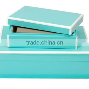 Shiny Turquoise Lacquer Box Vietnam thumbnail-4