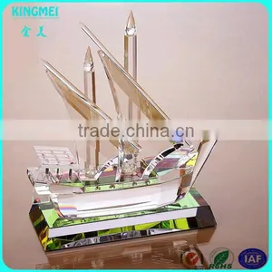 Wholesale Sailing Boat Model Office Decoration Crystal Sailing Boat thumbnail-3