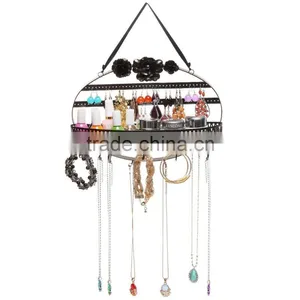 Black Flower Metal Hanging Jewelry Organizer Earring Hanger Hooks thumbnail-1