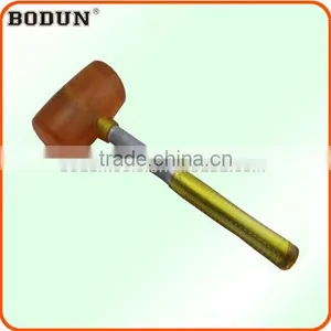 H3024 Yellow Steel Handle Rubber Mallet Hammer thumbnail-1