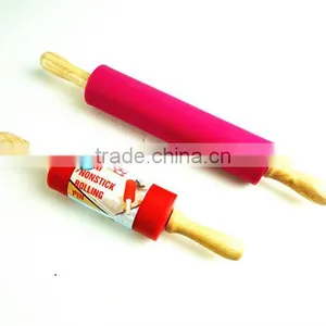 16161 Rolling Pin Non-Stick Silicone Surface Rolling Pin Wooden Rolling Pin Handl thumbnail-4