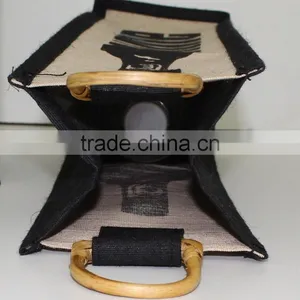 One Bottle Wine Juco Laminated Juco Bag With Window/juco Wine Bag Wholesale thumbnail-2