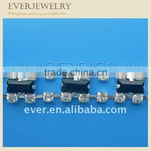 Rhinestone Cup Chain Strip With Rectangle Stone thumbnail-1