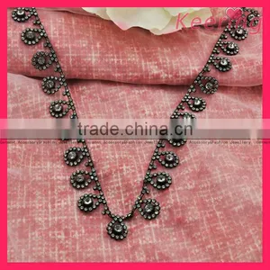 Fashion Black Rhinestone Crystal Chain Trim WRC-174 thumbnail-1