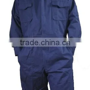 China Wholesale Protective Clothing Anti Fire and Static Dark Blue 100 Cotton Coverall thumbnail-1